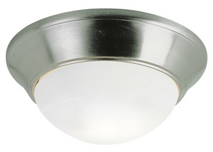 Trans Globe Lighting-57704 BN-Two Light Flush Mount   Brushed Nickel Finish with White Frosted Glass